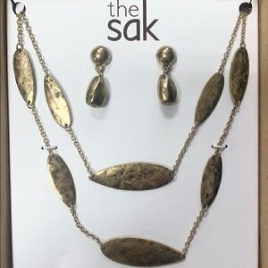 The Sak Necklace & Earrings Set Gold